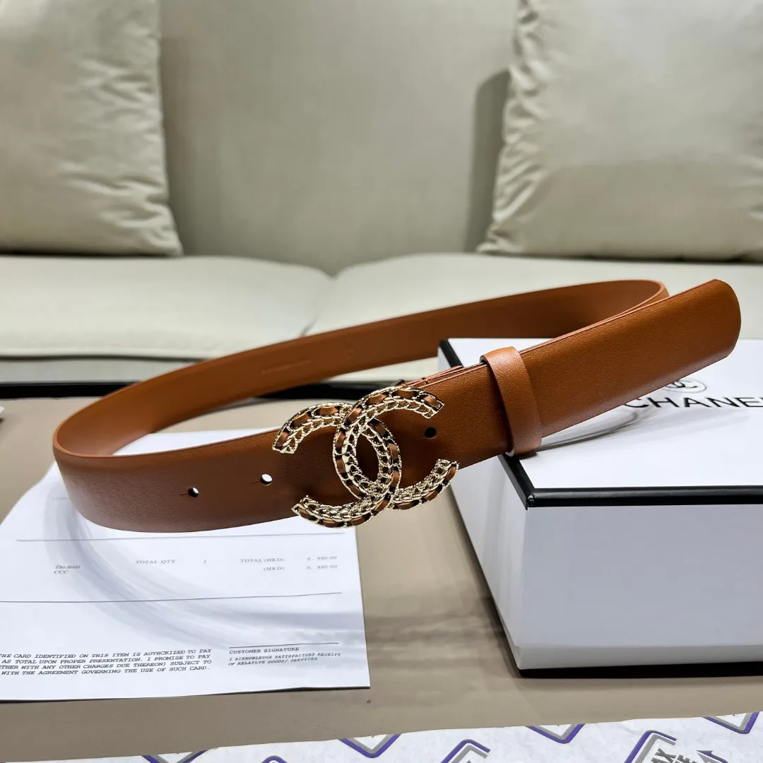 Chanel leather belt