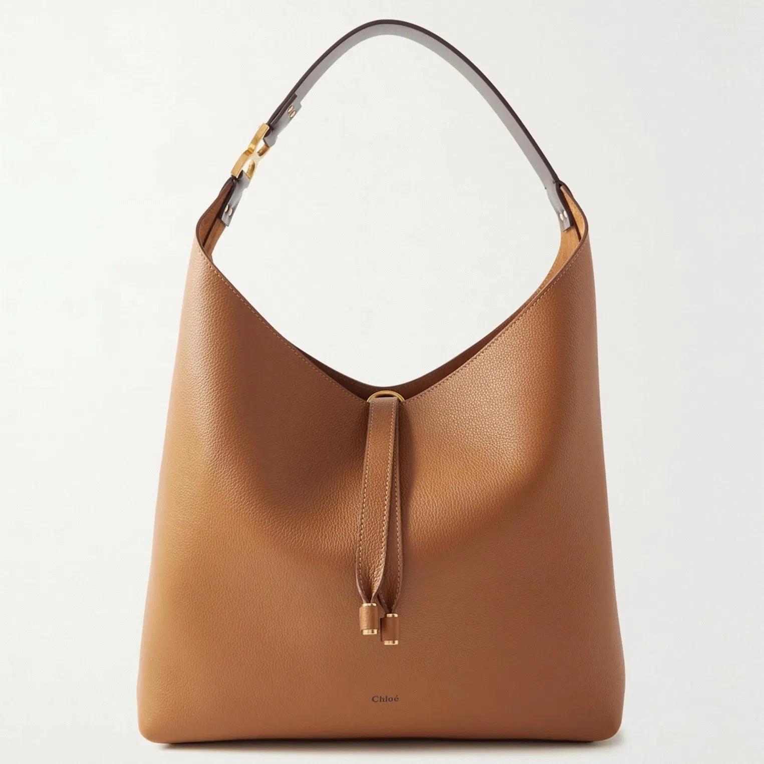 Top Quality Fake Chloe Marcie Hobo Bag in Brown Grained Leather