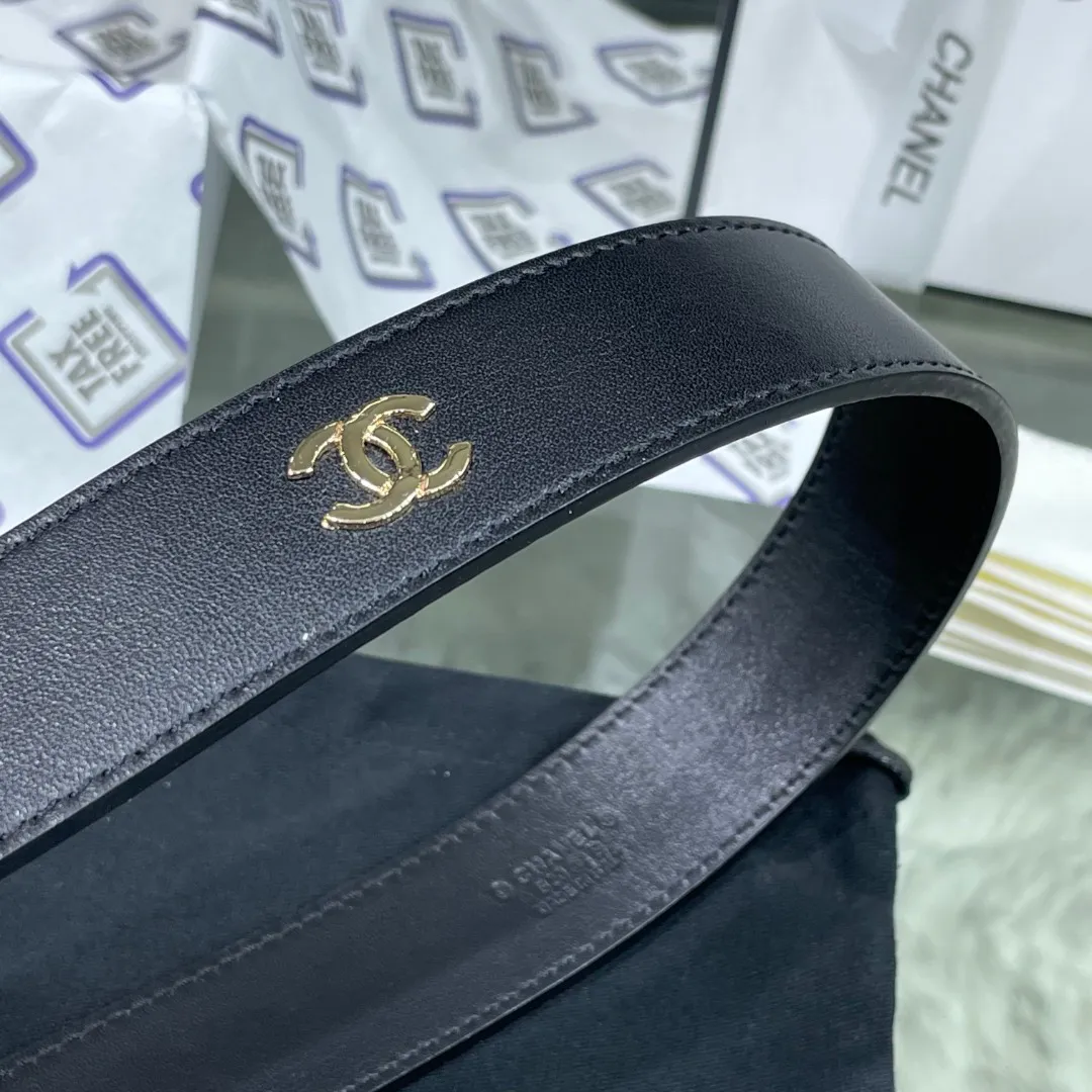 Chanel Red Patent Leather CC Logo Belt — image 6