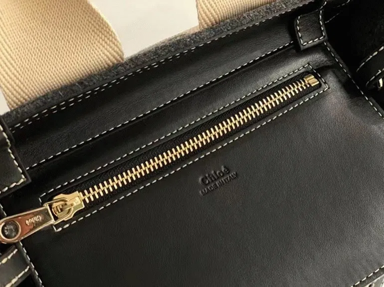 Top Quality Knockoff Previous Previous Chloe Small Woody Tote Bag In Grey Felt — image 7