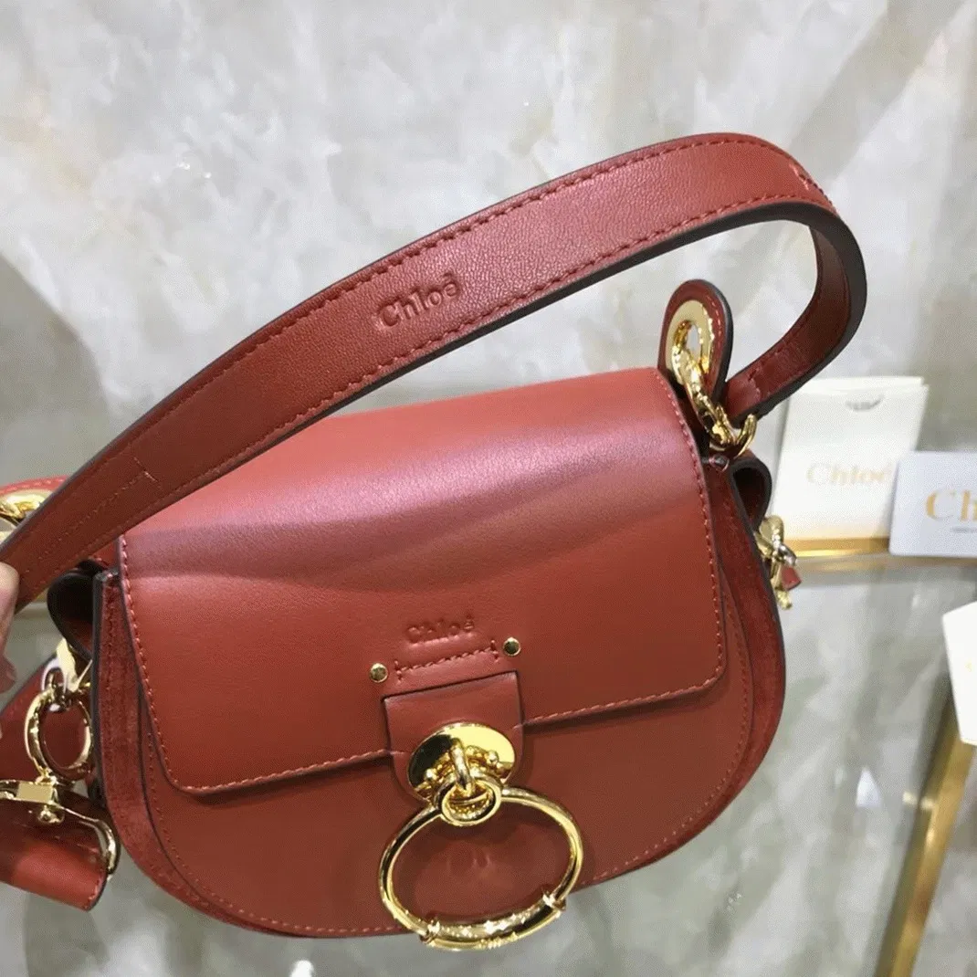 Top Quality Fake Chloe Small Tess Shoulder Bag In Caramel Calfskin — image 7