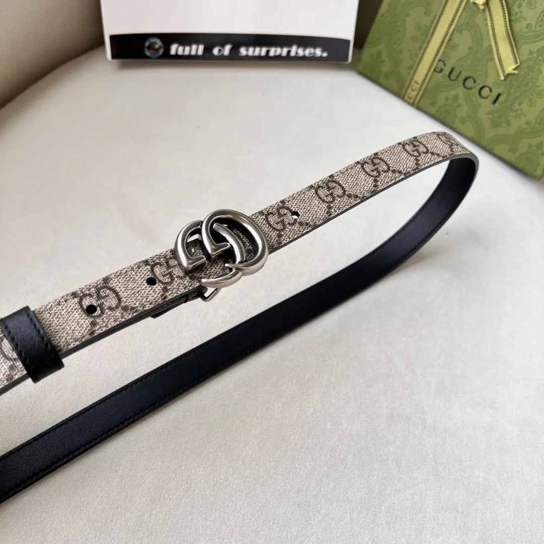 WIDE LEATHER BELT WITH DOUBLE G BUCKLE — image 9