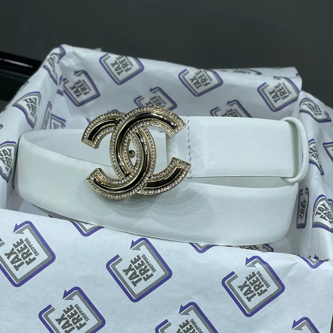 Chanel Red Patent Leather CC Logo Belt — image 5
