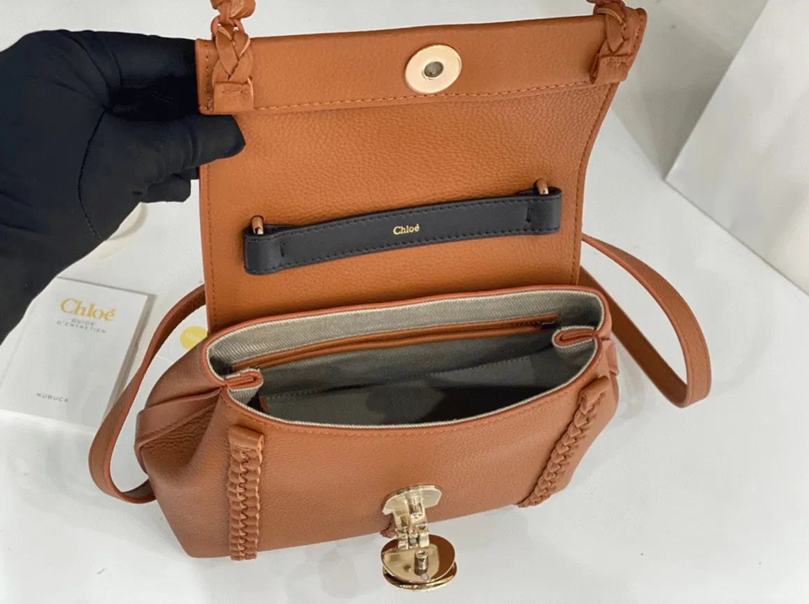 Top Quality Fake Chloe Penelope Small Shoulder Bag in Brown Grained Calfskin — image 5