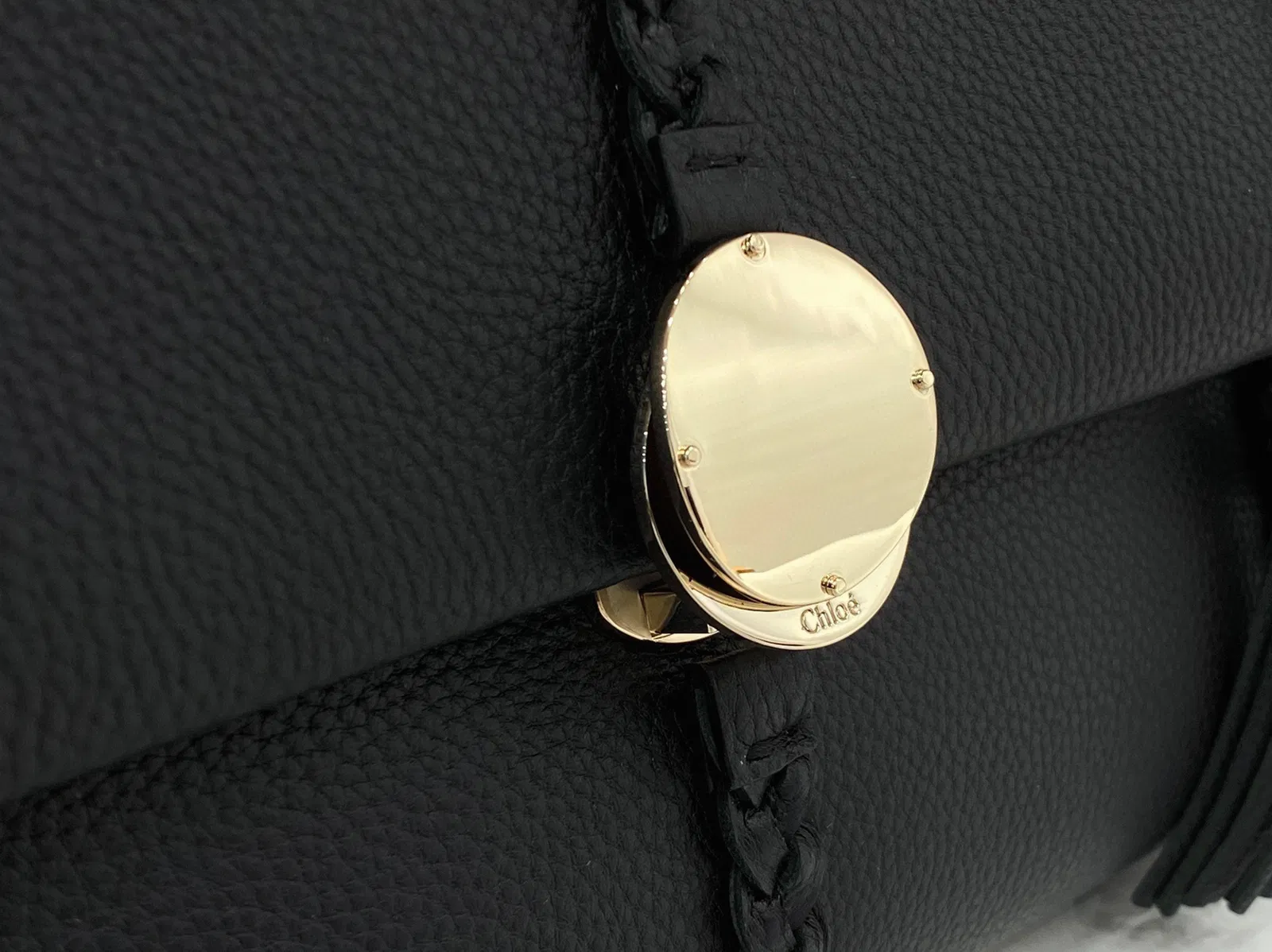 Top Quality Knockoff Chloe Penelope Medium Shoulder Bag in Black Grained Calfskin — image 2