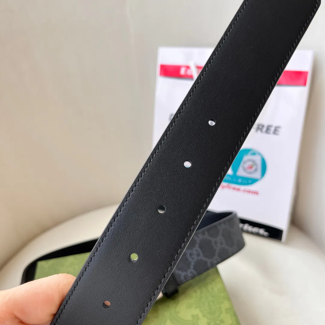 WIDE LEATHER BELT WITH DOUBLE G BUCKLE — image 3