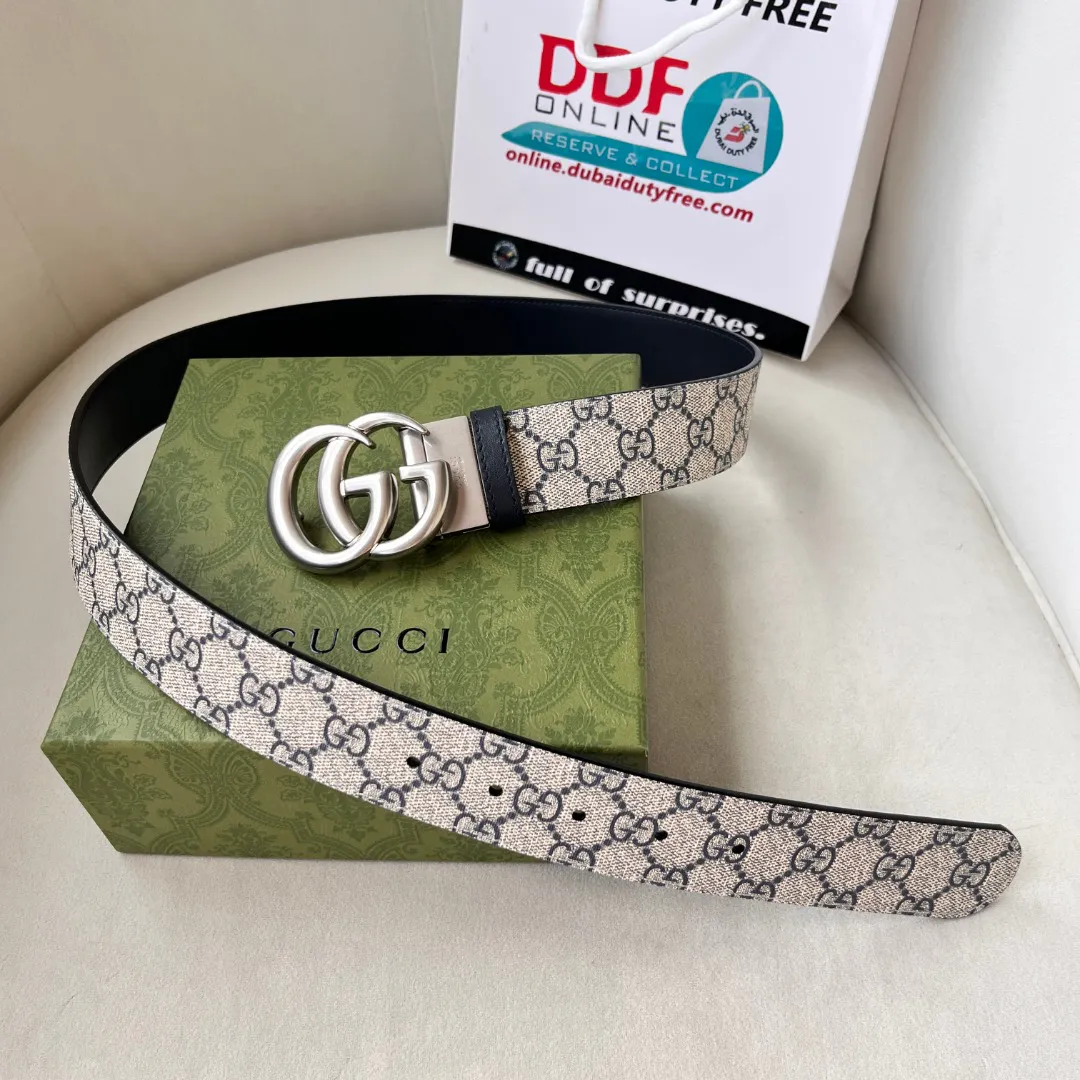 WIDE LEATHER BELT WITH DOUBLE G BUCKLE — image 4
