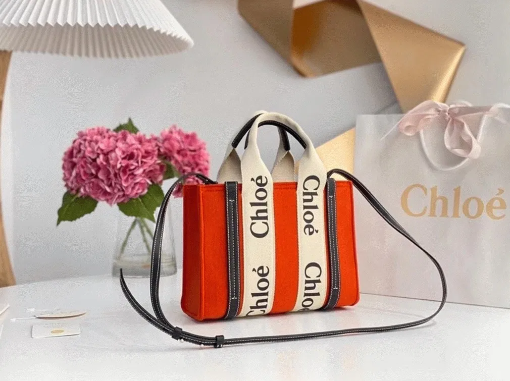 Top Quality Replica Chloe Small Woody Tote Bag In Orange Felt — image 4