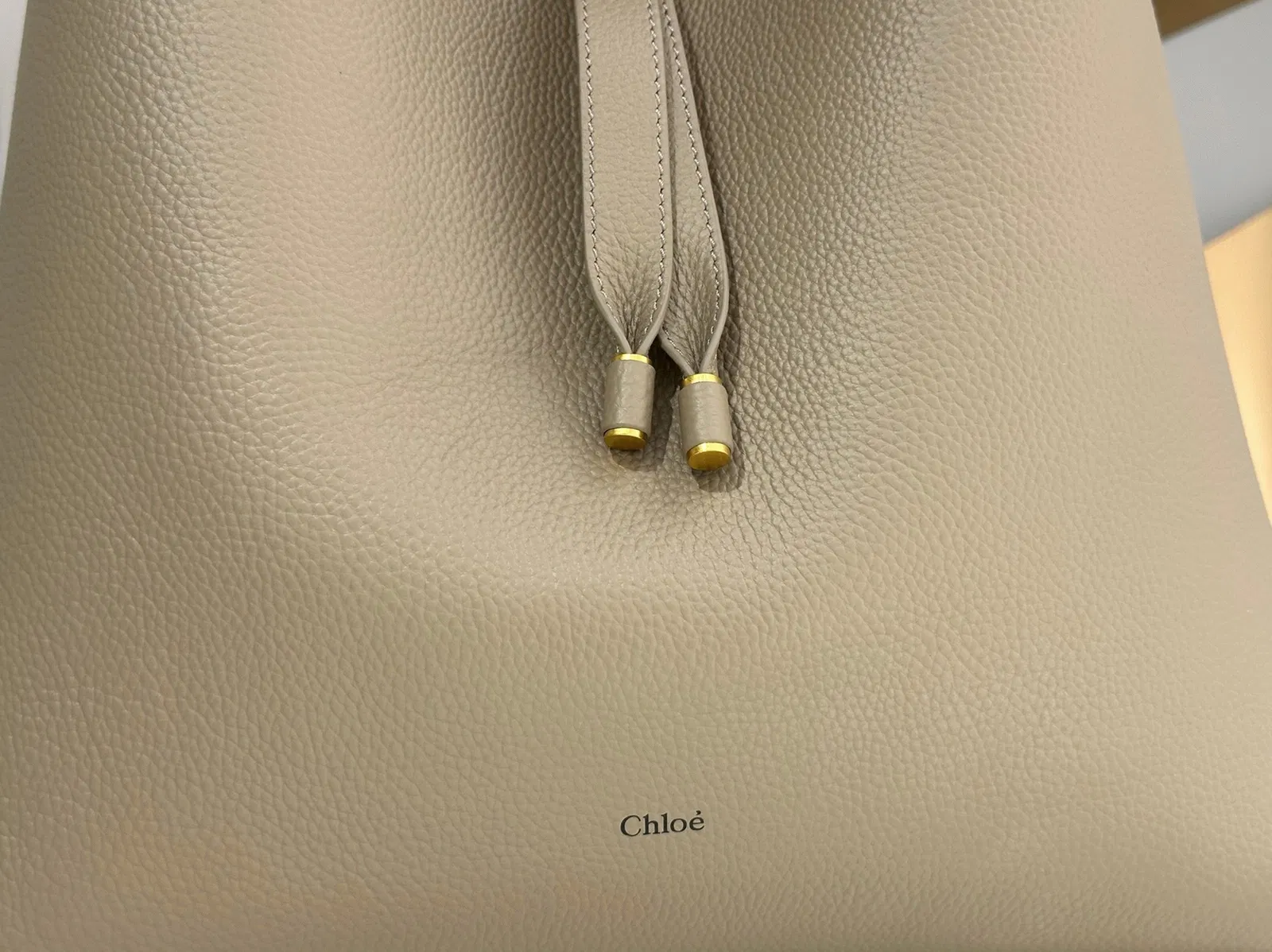 Top Quality Fake Chloe Marcie Hobo Bag in Grey Grained Leather — image 5