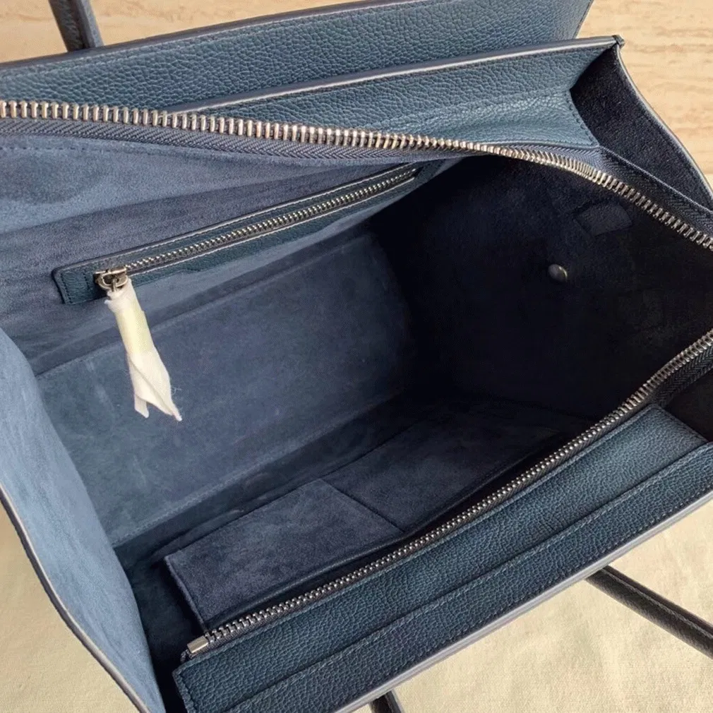 Celine Micro Luggage Tote Bag Imitation in Navy Blue — image 4