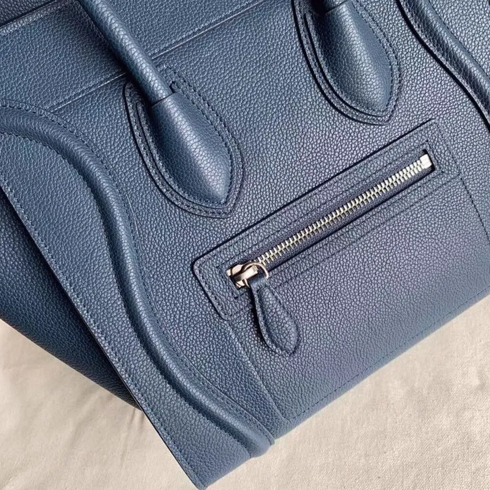 Celine Micro Luggage Tote Bag Imitation in Navy Blue — image 5