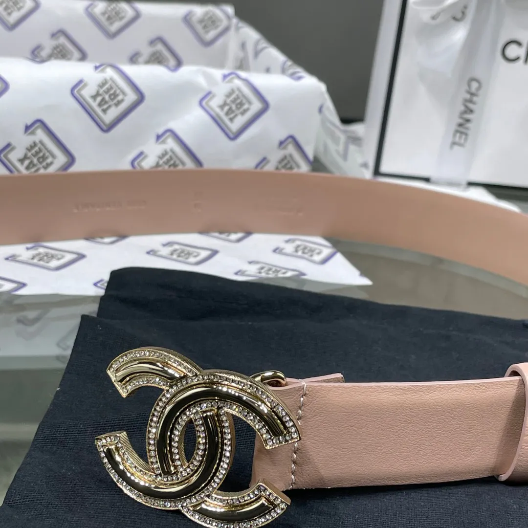 Chanel Red Patent Leather CC Logo Belt — image 2