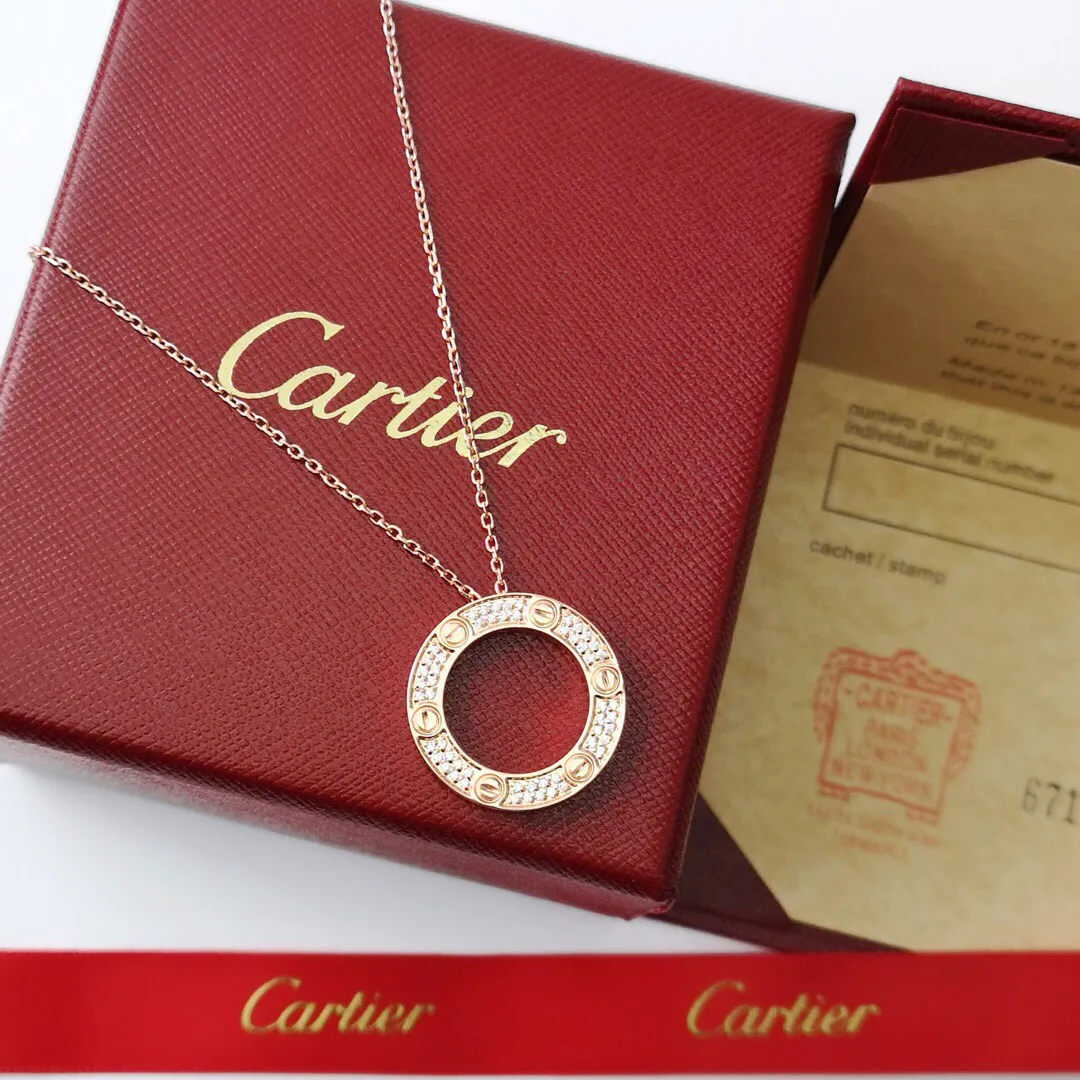 Cartier Love Rose Gold Diamonds Necklace — image 7