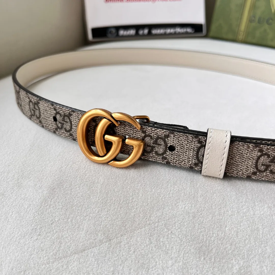 WIDE LEATHER BELT WITH DOUBLE G BUCKLE — image 2