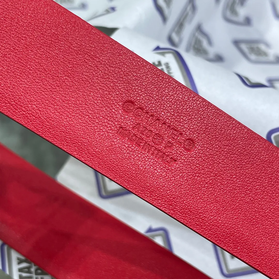 Chanel Red Patent Leather CC Logo Belt — image 5