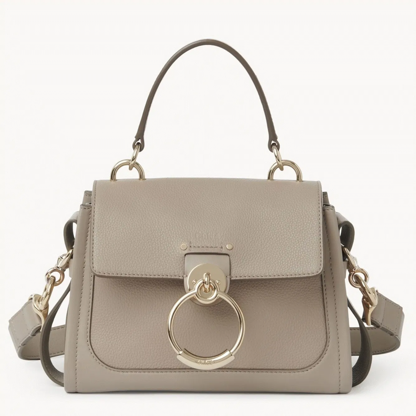 Top Quality Fake Chloe Mini Tess Day Bag In Grey Grained Leather