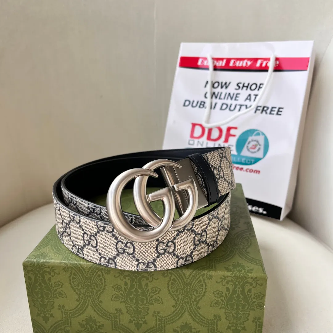 WIDE LEATHER BELT WITH DOUBLE G BUCKLE — image 5