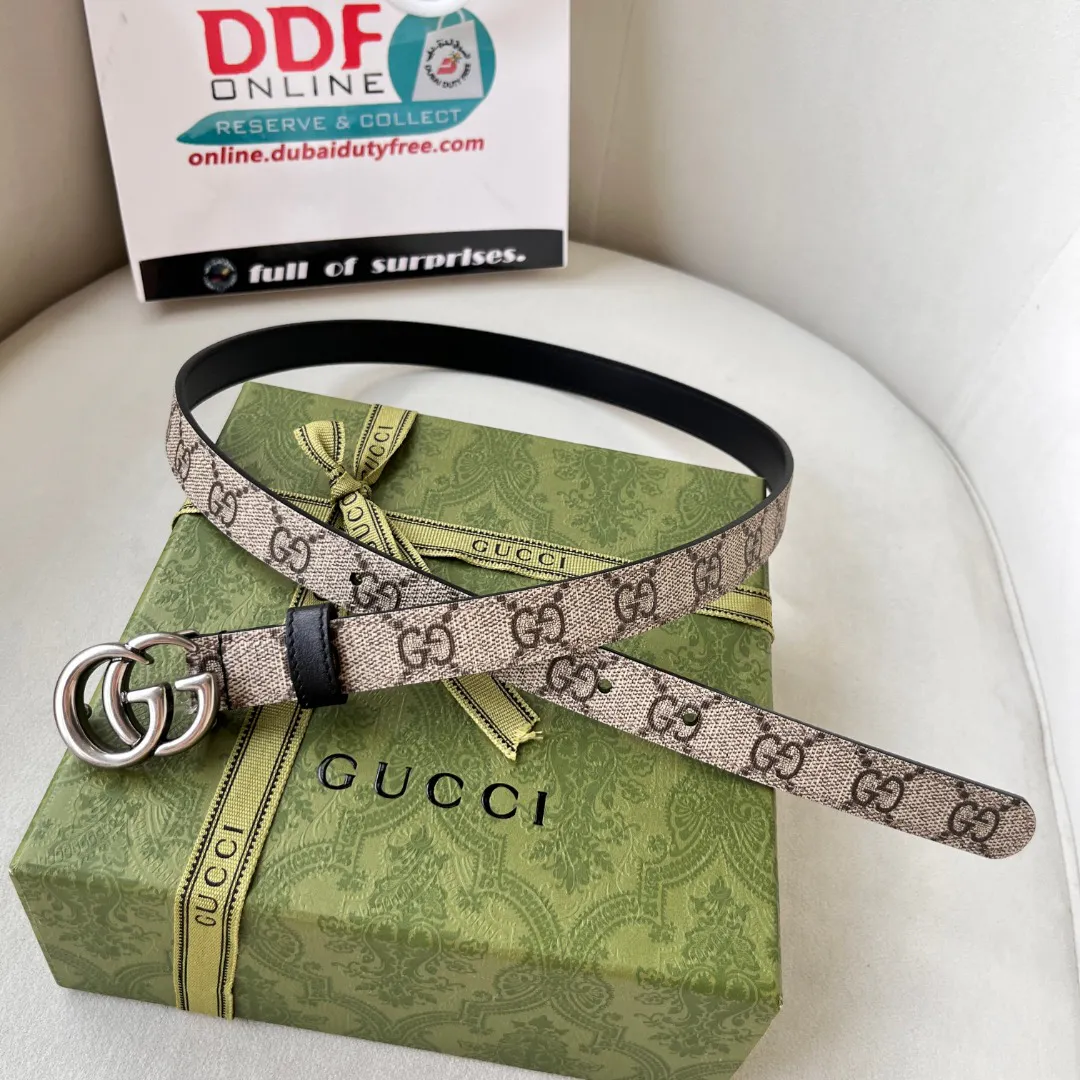 WIDE LEATHER BELT WITH DOUBLE G BUCKLE — image 4