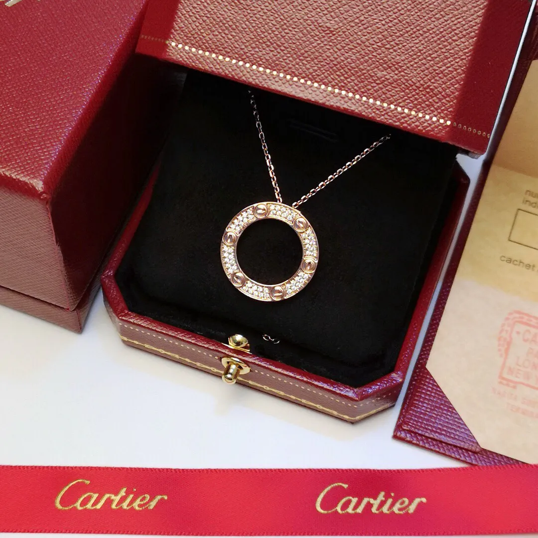 Cartier Love Rose Gold Diamonds Necklace — image 6