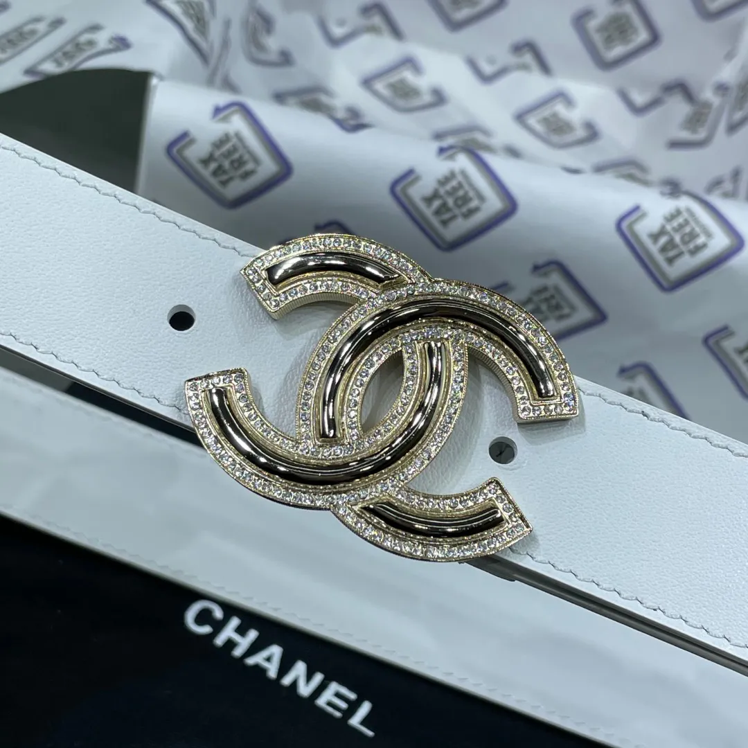 Chanel Red Patent Leather CC Logo Belt — image 6
