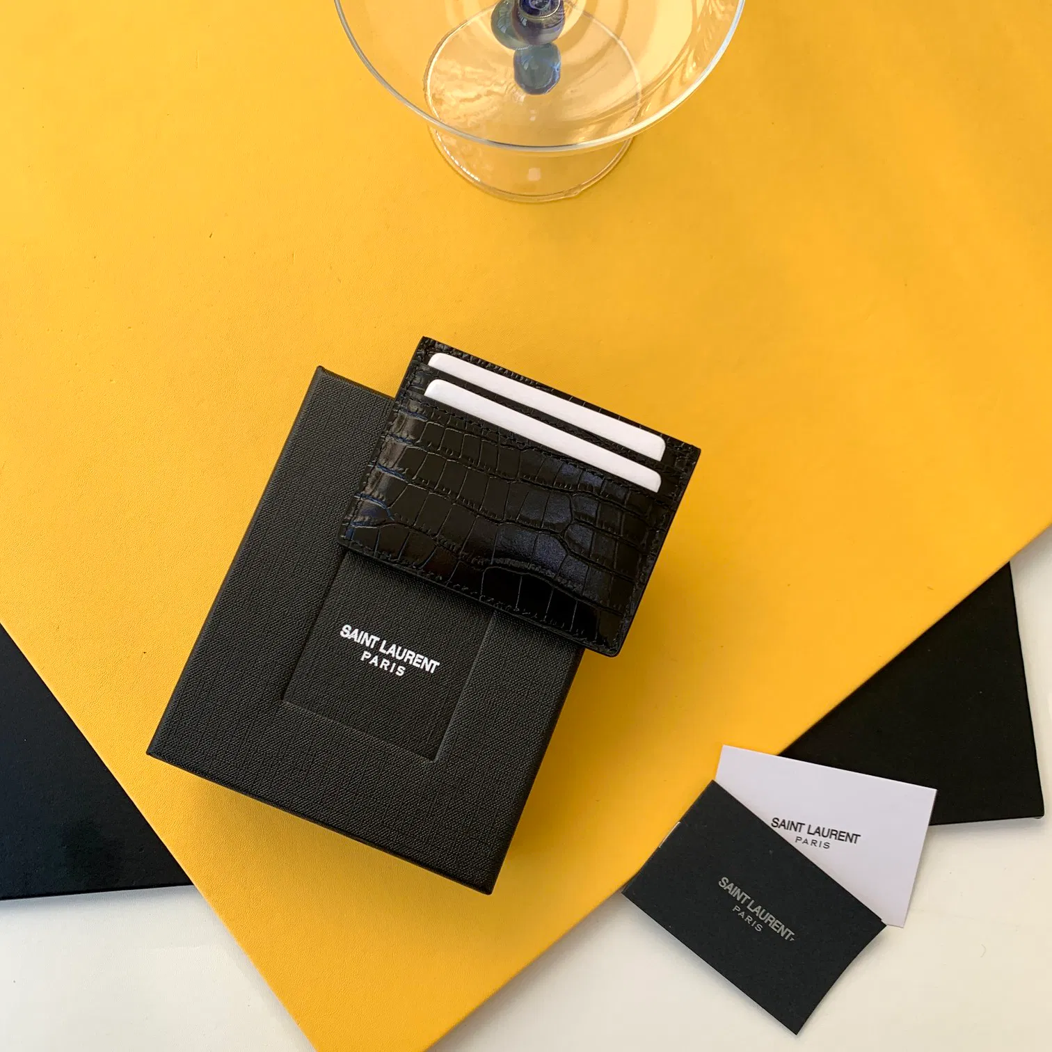 CASSANDRE MATELASSÉ CARD CASE IN GRAIN DE POUDRE EMBOSSED LEATHER — image 2