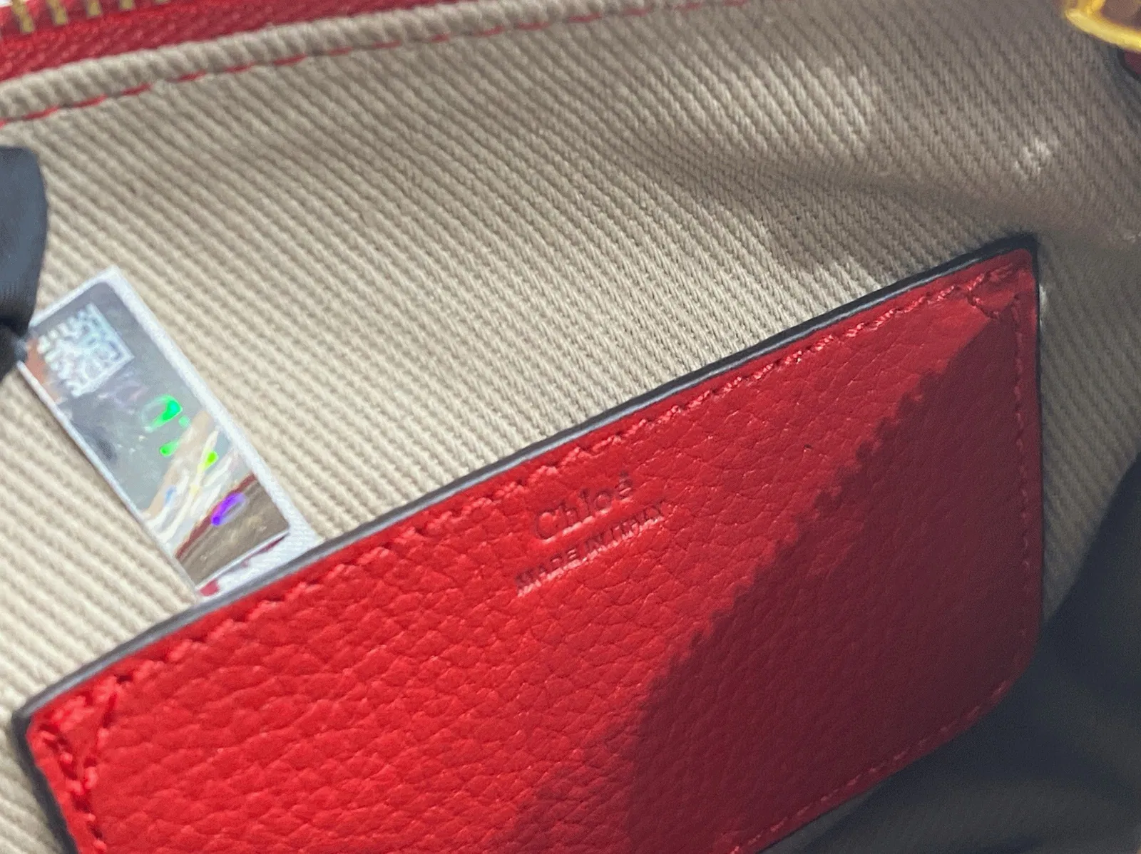 Top Quality Knockoff Chloe Marcie Mini Double Carry Bag in Red Grained Leather — image 8