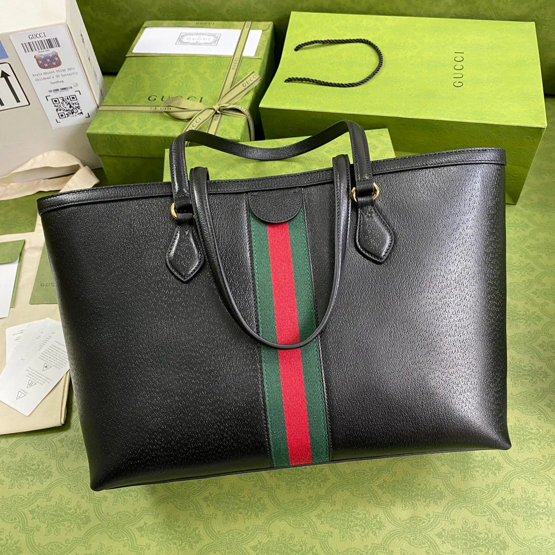 OPHIDIA Medium Tote bag in Black leather — image 2