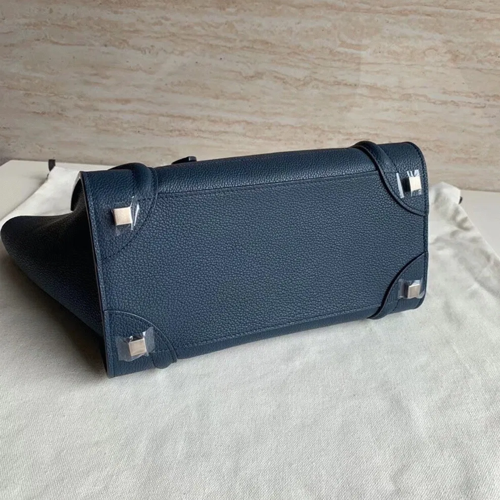 Celine Micro Luggage Tote Bag Imitation in Navy Blue — image 8