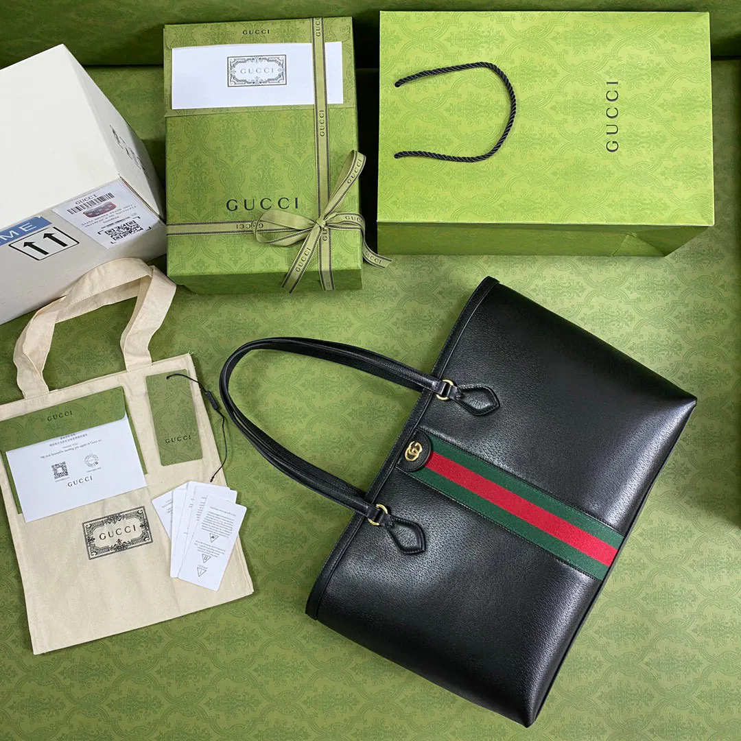 OPHIDIA Medium Tote bag in Black leather — image 8